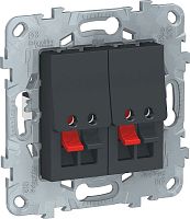 Розетка аудио без рамки Schneider Electric Unica New 2-м. антрацит картинка
